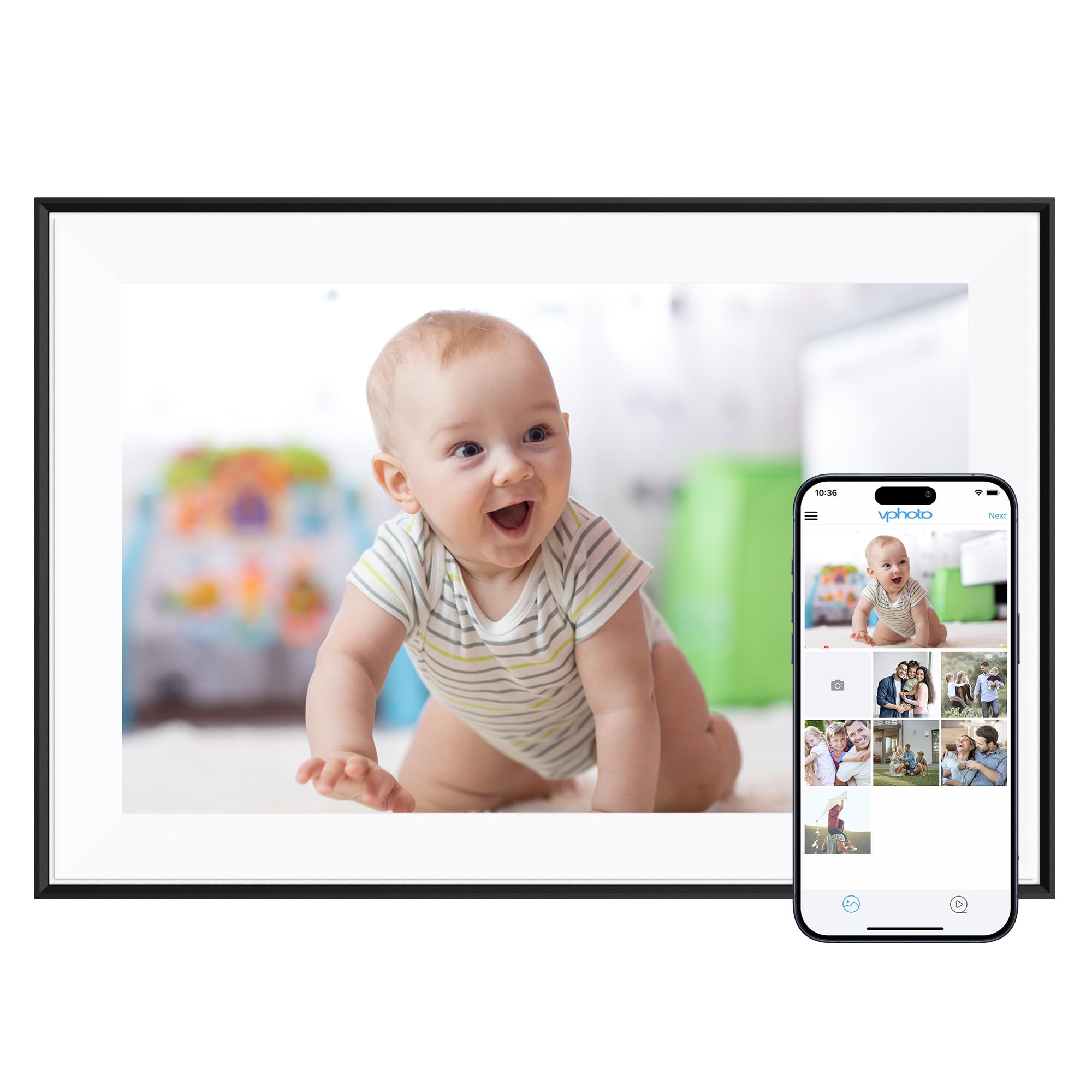 Dragon Touch 10.1'' WiFi Digital Picture Frame | 1280*800 HD IPS Touch Screen Di