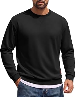 COOFANDY Sweatshirts for Men Lightweight Crewneck Pullover Sweatshirt