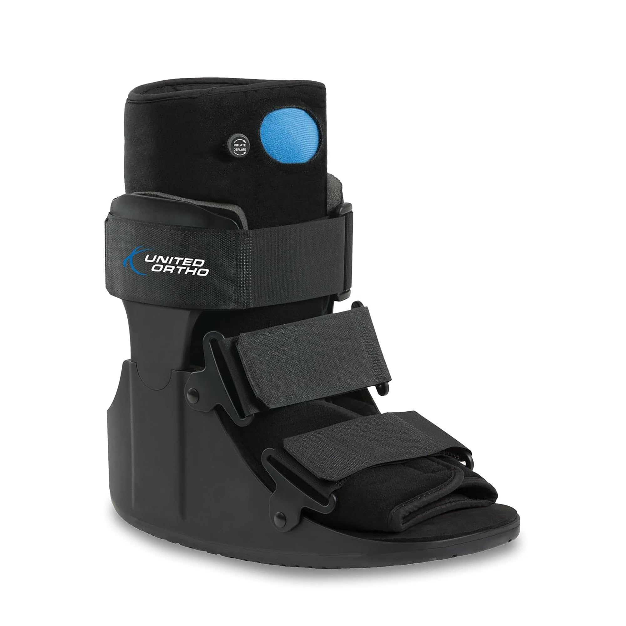 United Ortho USA14115 Short Air Cam Walker Fracture Boot, Medium, Black