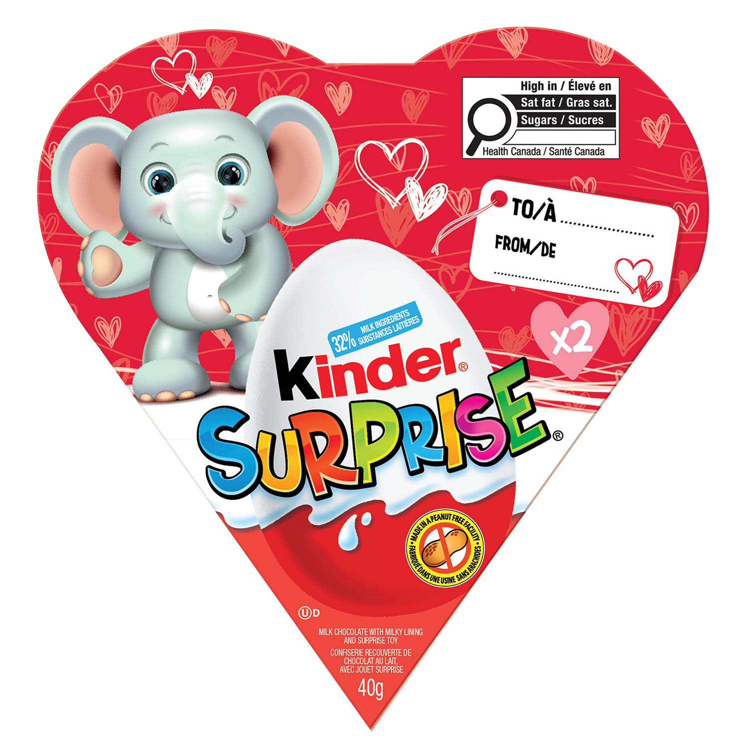 KINDER SURPRISE Milk Chocolate Eggs with Surprise Toys - Valentine's Day Gift - 