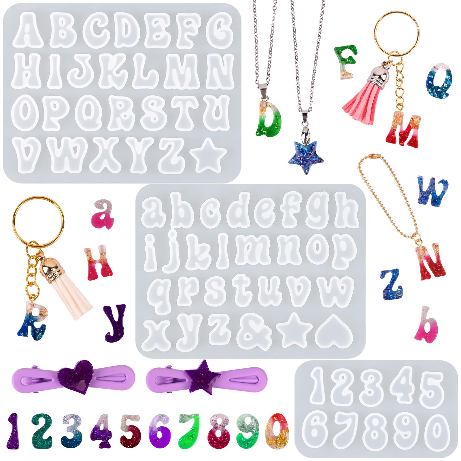 Actvty Mini Alphabet Resin Molds - 3Pcs Letter Molds for Epoxy Casting Small Num
