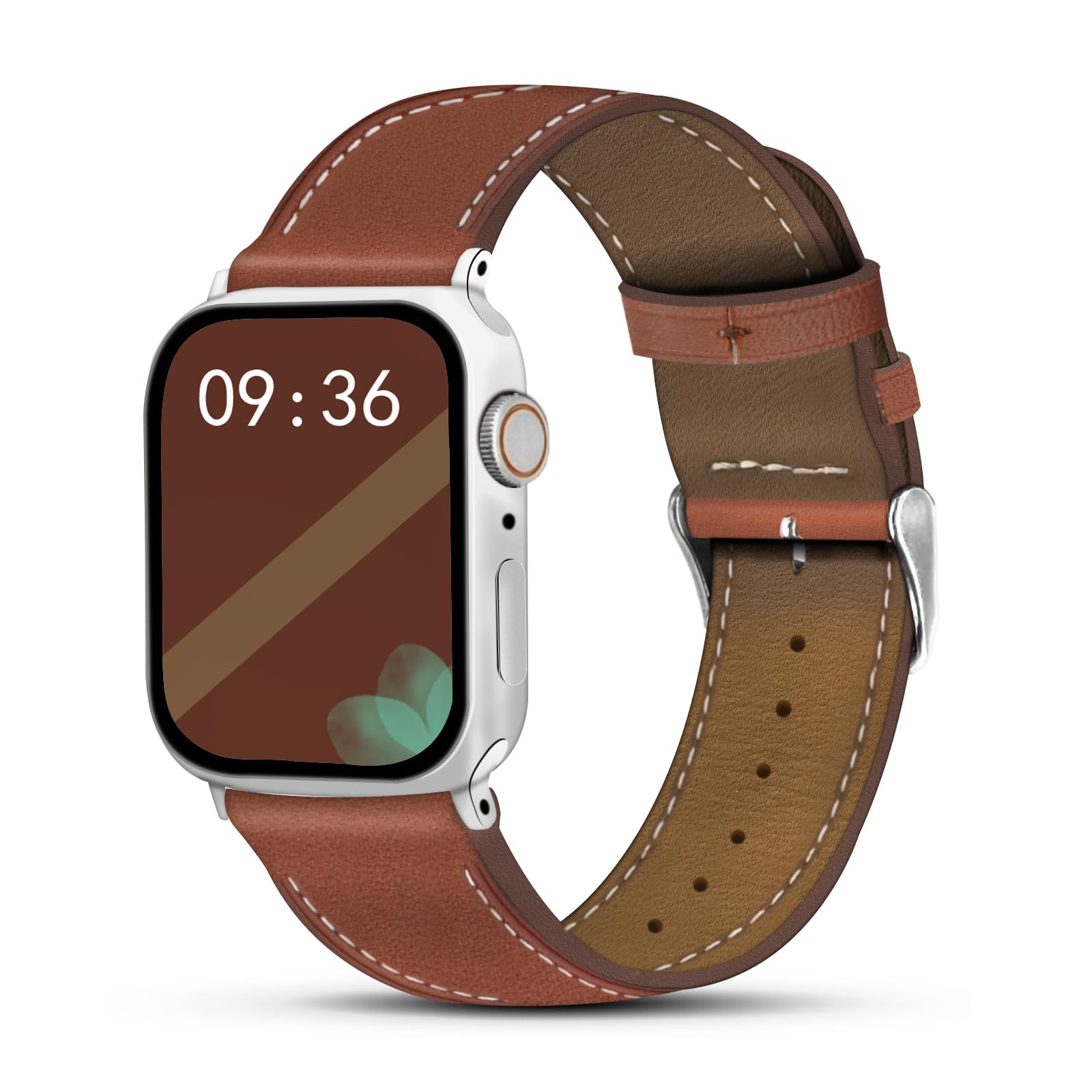 Genuine Leather Watch Band Compatible with Apple Watch Bands for Women Men 49mm 