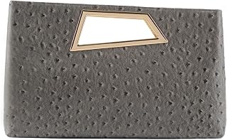 Coucoland Women's PU Leather Clutch Purse with Metallic Geo Top Handle