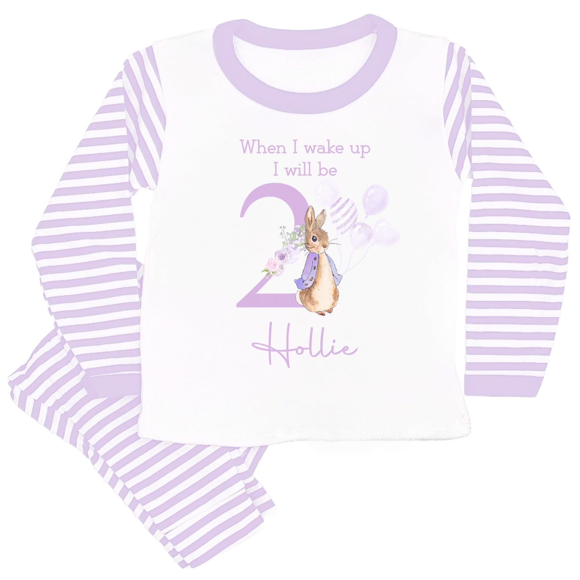 allaboutthebump Personalised Classic Purple Rabbit Unisex Girls Birthday Purple 