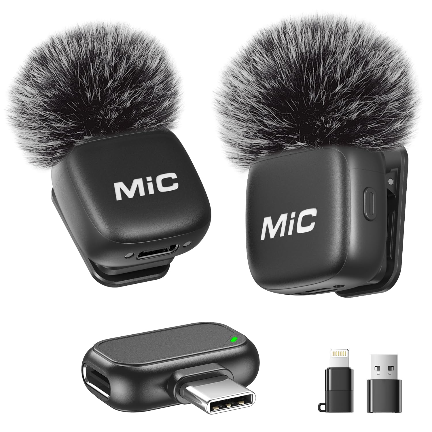 Newmight Wireless Lavalier Microphone for iPhone, iPad, Android Phone | 2 Pack M