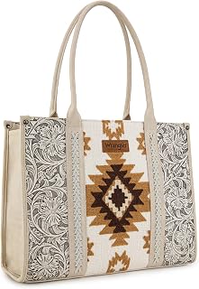 Montana West × Wrangler Aztec Tote Bag for Women Western Shoulder Purse Top Handle Handbag