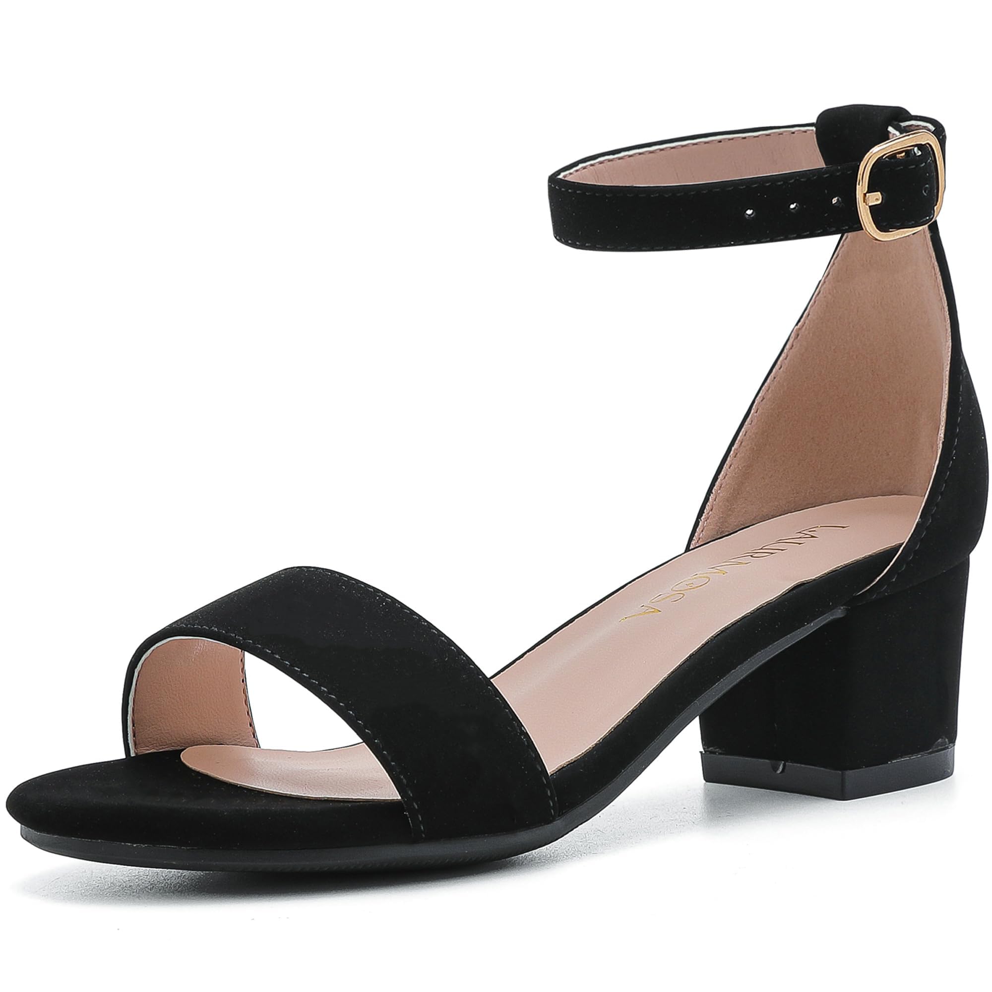 LAURMOSA Girls High Heels Open Toe Sandal for Girls Ankle Strap Dress Shoes