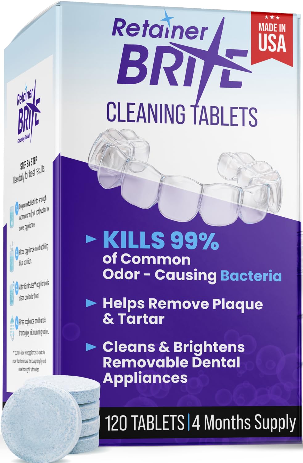 Retainer Brite - Retainer Cleaner Tablets for Invisalign, Mouth Guard Cleaner, N