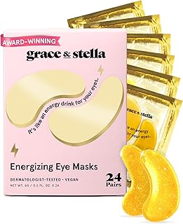 grace & stella Award Winning Eye Patches for Puffy Eyes - Birthday Gifts for Women - Under Eye Mask for Dark Circles and Undereye Bags - Gifts for Mom - Vegan Cruelty-Free Self Care (24 Pairs, Gold)