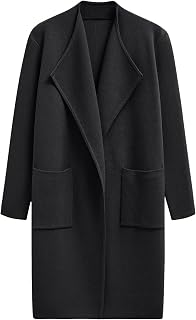 CHICWISH Women Open Front Knit Long Cardigan Patch Pocket Long Sleeve Fall Winter Casual Chunky Coatigan Sweater Coat