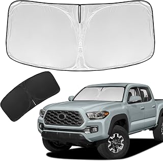 for Toyota Tacoma 2016-2024 2025 2026 Sun Shade Sunshade Windshield Cover | 4 Layers Front Window Shade Custom Fit Tacoma 2Dr 4Dr Pickup Sun Visor 240T Shade Blocks UV Rays Car Accessories