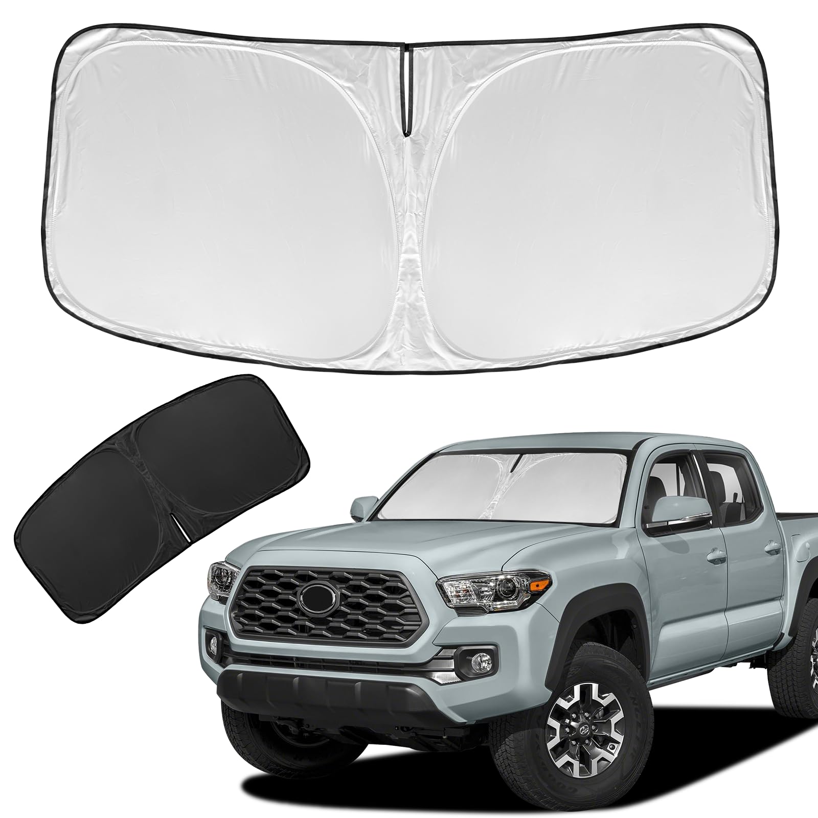 for Toyota Tacoma 2016-2024 2025 2026 Sun Shade Sunshade Windshield Cover | 4 La