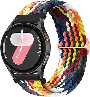20mm 22mm Elastic Braided Watch Bands for Samsung Galaxy Watch 7/6/5/4/FE 40mm 44mm/Watch 6&4 Classic 42mm 46mm 43mm 47mm/5 Pro 45mm/3 41mm/Active 2,Nylon Strap for Garmin Vivoactive 5/3/Venu