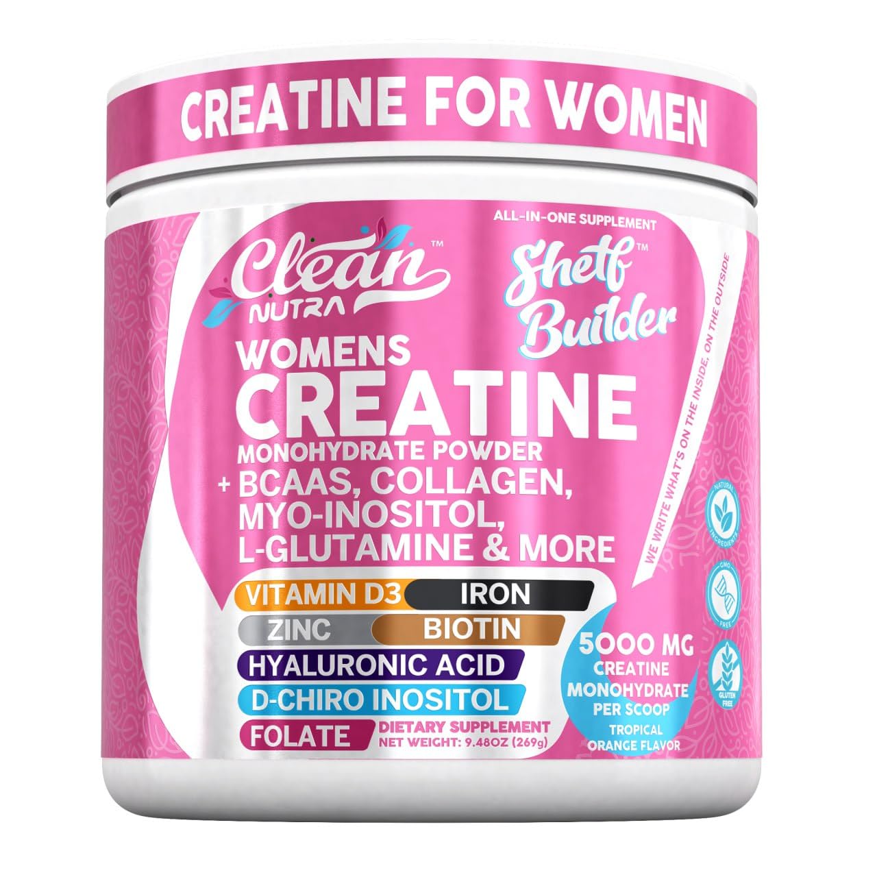 Creatine for Women | Creatine Monohydrate + BCAA Powder Myo-Inositol Collagen Bi