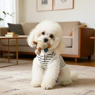 Pet Dog Sleeveless Vest Polka Dot Striped Knit Design Breathable Thin Fabric Korean Style for Small Medium Dogs White S