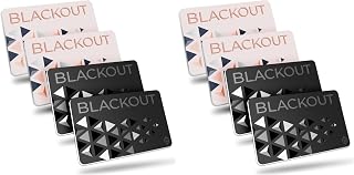 AKIELO Blackout RFID Blocking Card (8 Pack) – Ultra Thin Anti Theft Credit Card Protector – Ultimate Bank Card Blocker for Contactless Cards and Wallets (Black & Blush Edition - 8 Pack)