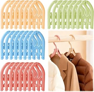 28Pcs Folding Clothes Hangers, 4 Colors Portable Travel Hangers, Travel Hangers Foldable Lightweight, Folding Coat Hangers for Travelling for Travelling Home Hotel Camping Outdoor & Vacation Use