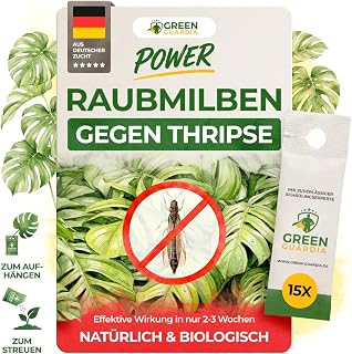 Green Guardia Predatory Mites Against Thrips - Beneficial Insects for | 15 x bags - Amblyseius Cucumeris for biological pest regulation on room, balcony, greenhouse and garden plants