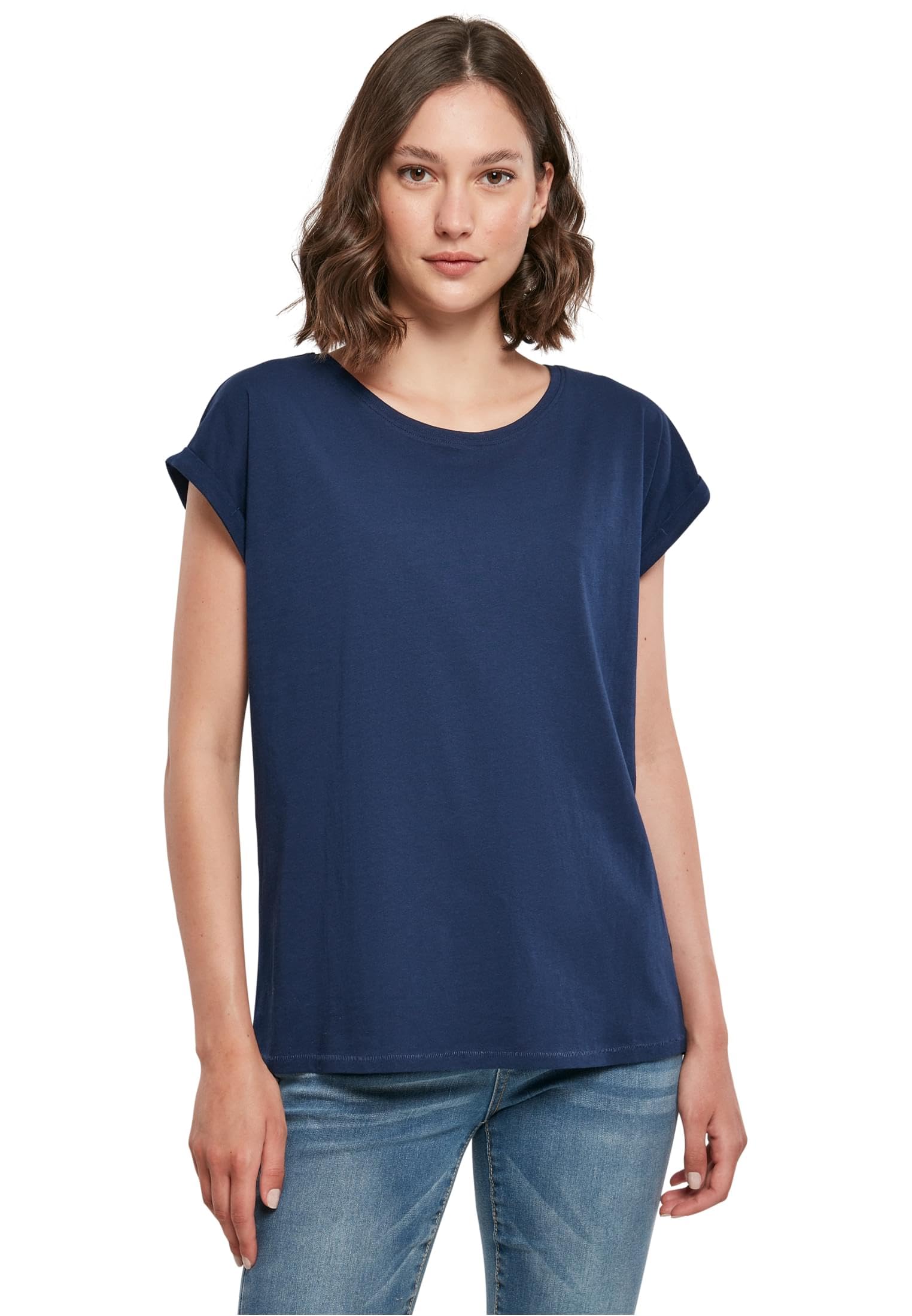 Build Your Brand Women's Ladies Extended Shoulder Tee T-Shirt