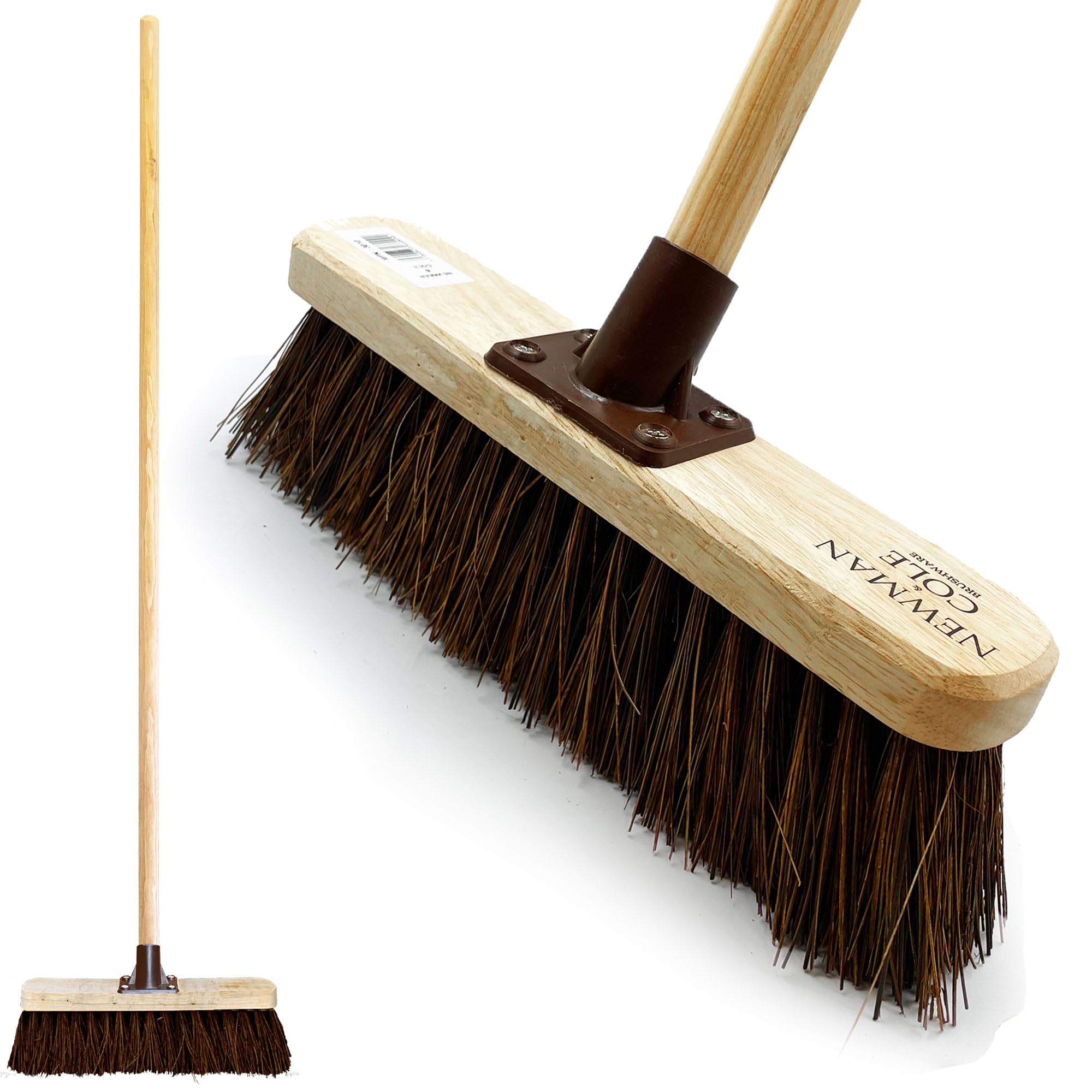 12” Yard Brush Heavy Duty Outdoor Garden Broom Outdoor with Durable Support Brac