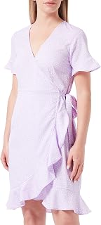 VERO MODA Vmhenna Vestido Cruzado con Volantes 2/4 Wvn Noos Vestido Mujer