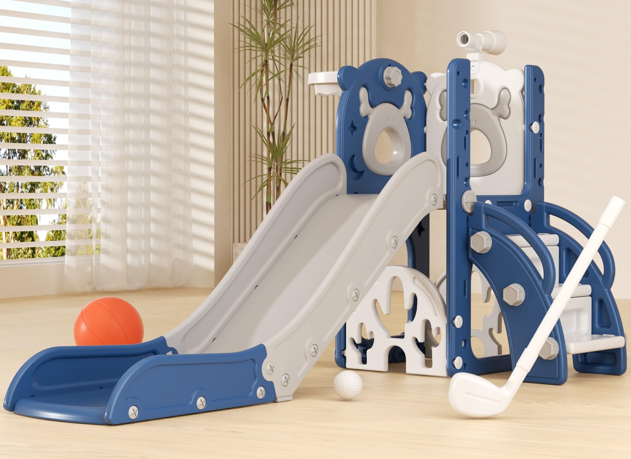 XJD 7 in 1 Toddler Slide, Kids Indoor Slide for Toddlers 12 to 36 Months, New Up