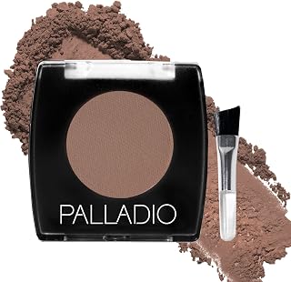 Palladio Brow Powder for Eyebrows, Soft and Natural Eyebrow Powder with Jojoba Oil & Shea Butter, Helps Enhance & Define Brows, Compact Size for Purse or Travel, Includes Applicator Brush, Soft Brown