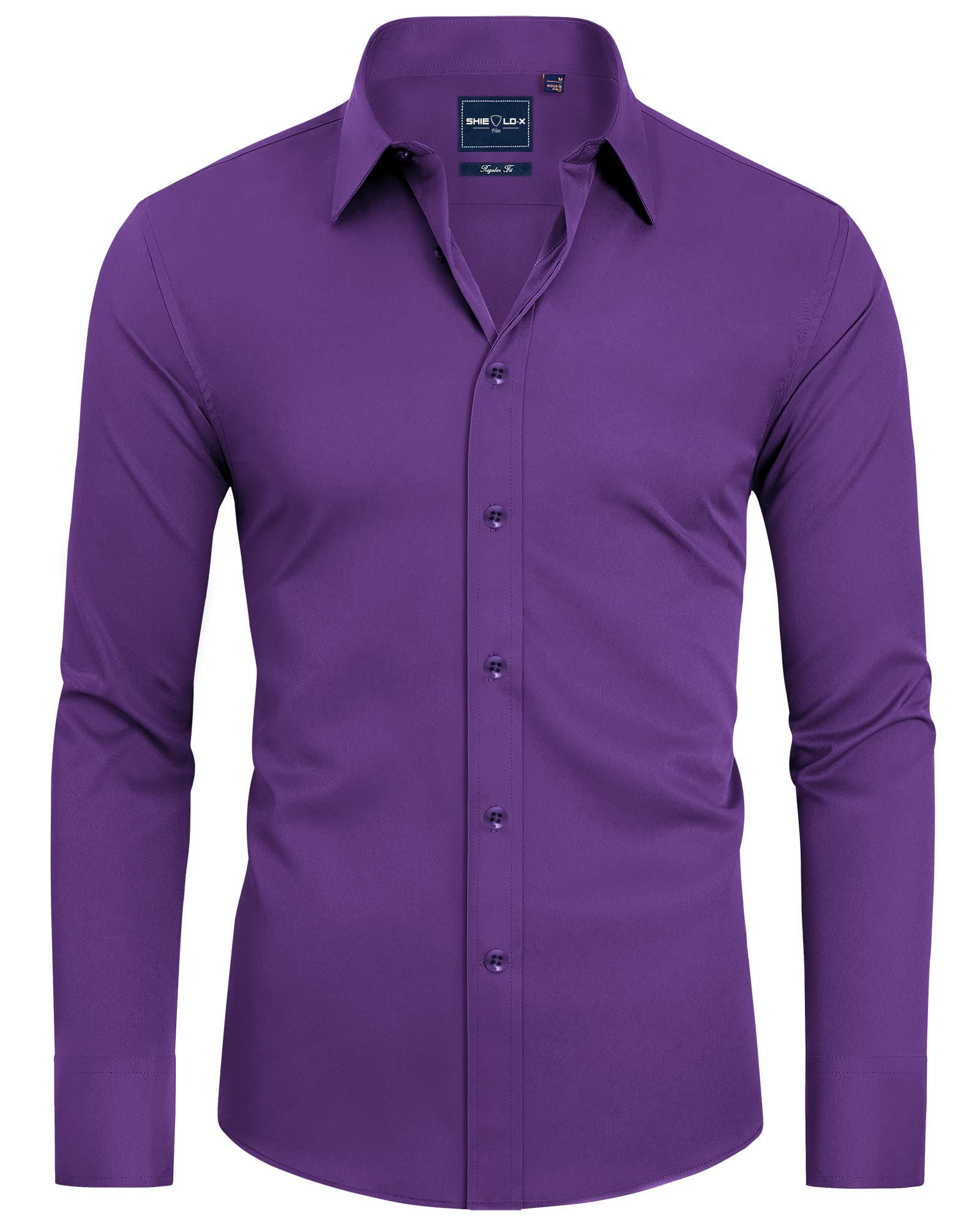 Alimens & Gentle Camicia da uomo antimacchia, vestibilità aderente, con
