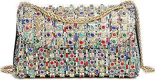 Sweetovo Rhinestone Clutch Purse, Sparkly Evening Bag with Chain for Women