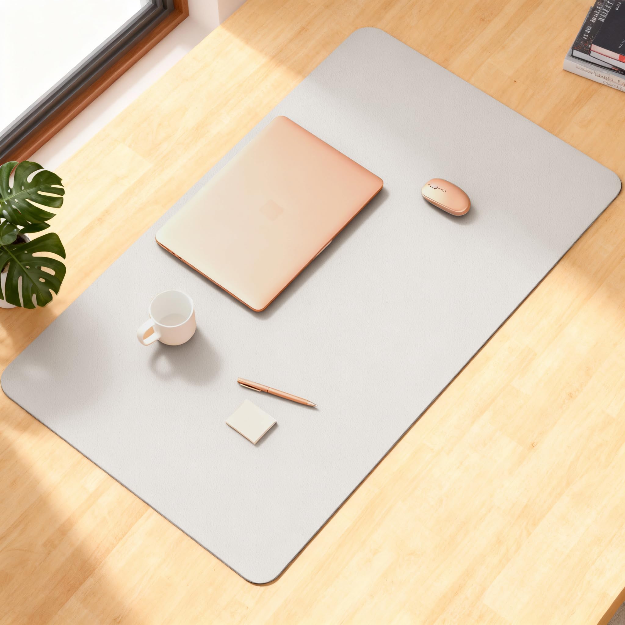 Aothia Desk Mat, Leather, Computer Mat, 0.08 inch (2 mm) Thick, Anti-Slip, Compa