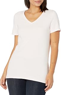 Amazon Essentials Damen T-Shirt Regular Fit mit kurzen Ärmeln und V-Ausschnitt, Multi-Packs