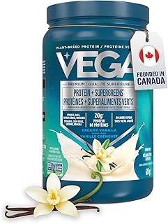 Vega Protein + Supergreens Vegan Plant Based Protein Powder – 20g Organic Pea Protein, Dairy-free, Healthy Breakfast Shake – Vanilla, 21 Servings, 614 grams (Pack of 1)