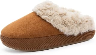 Chantomoo Slippers for Women and Men Memory Foam House Shoes Faux Suede Upper Rubber Sole Faux Fur Lining Warm Comfy Indoor Fuzzy Slippers