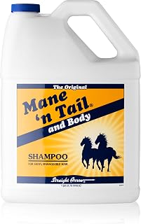 Mane ’n Tail Original Horse Shampoo, Protein-Enriched Grooming Formula for Soft Shiny Coats, Manes & Tails, Deep Cleansing with Hydrolyzed Collagen 1 Gallon