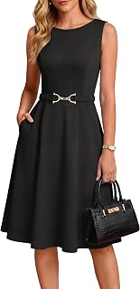 GRACE KARIN Work Business Midi Flowy Sleeveless Dresses for Women