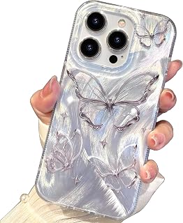 I-MGAE-IN-AR Compatible with iPhone 13 Pro Max Case Silver Butterfly