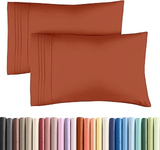 King Pillow Cases Set of 2 - Ultra Soft Pillowcase Covers - Terracotta
