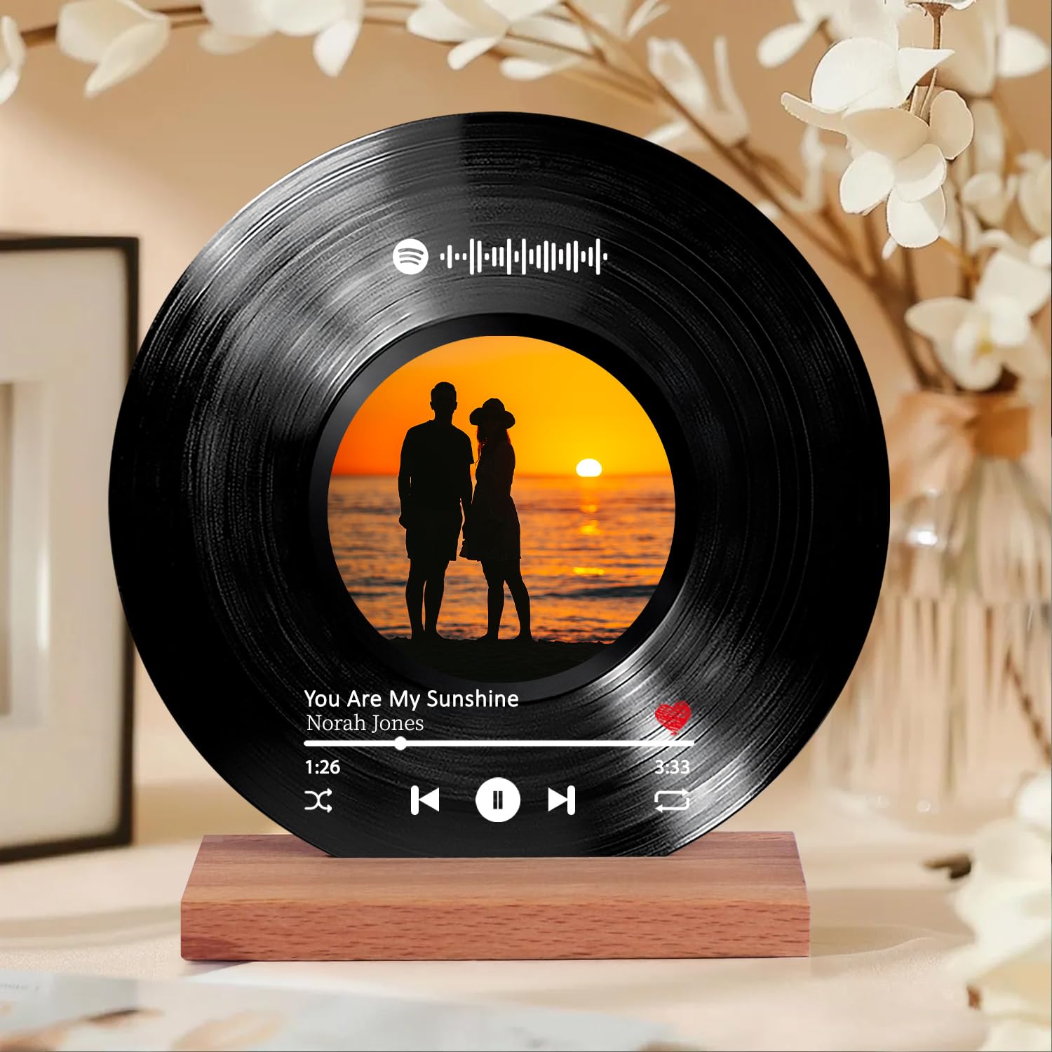 LOUISMIAA Custom Vinyl Record with Photo,Personalized Picture Frames,Customized 