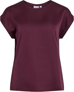 Vila Women’s Viellette S/S Satin Top, Noos, 14059563