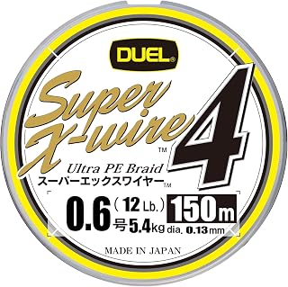 Duel PE Fishing Line Super X Wire 4 [Line Fishing Line Fishing Equipment, High Strength, High Sensitivity] No. 0.6 to No. 2.0, 5 Colors/Yellow Marking