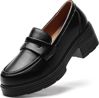 Loafers for Women Penny Slip On Chunky Block Heel Platform Loafer