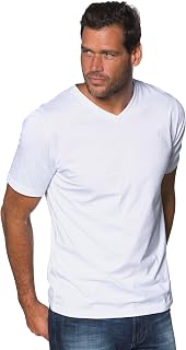 JP 1880 Men's Plus Size L-8XL Basic V-Neck T-Shirt, Up to 8XL 702415