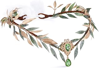MOSTORY Fairy Headband - Handmade Elf Princess Headpiece Forest Flower Crown for Women Reneaissance Cosplay