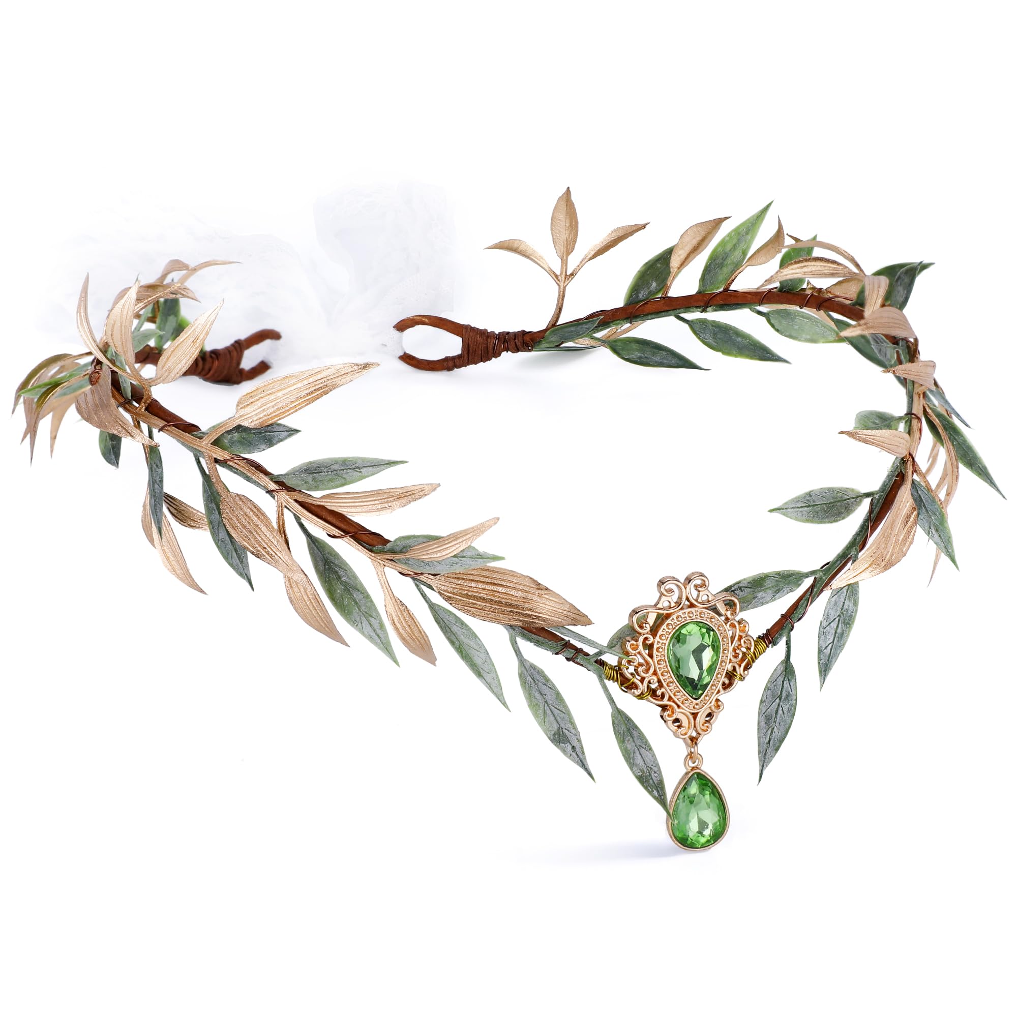 MOSTORY Fairy Headband - Handmade Elf Princess Headpiece Forest Flower Crown for