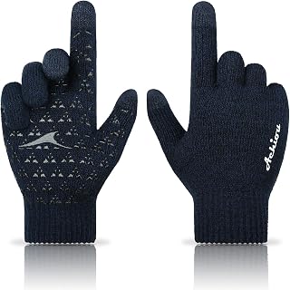 Achiou Winter Gloves for Men Women Touch Screen Texting Warm Gloves with Thermal Soft Knit Lining Elastic Cuff for Choose 3 Sizes