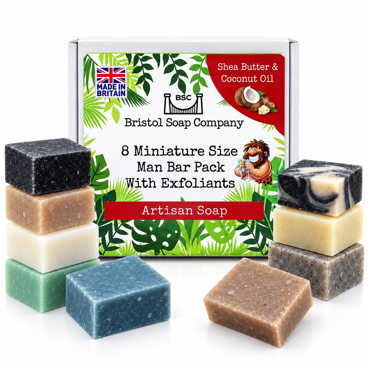 Bristol Soap Company Artisan Soap Mini Man Bar Pack, 8 x 15g | Handmade Soaps, W