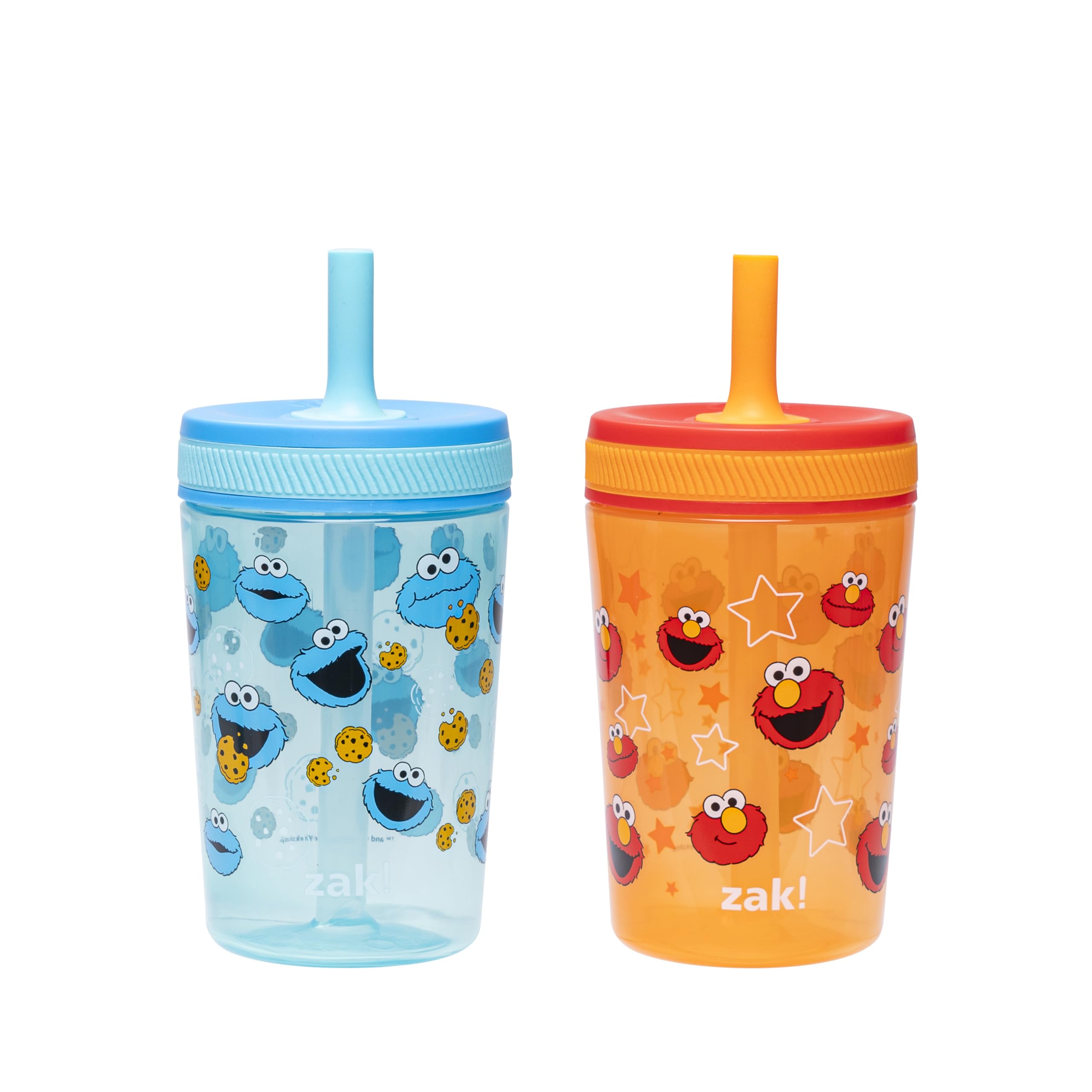 Zak Designs Sesame Street Kelso Toddler Tumblers For Travel or At Home, 15oz 2-P