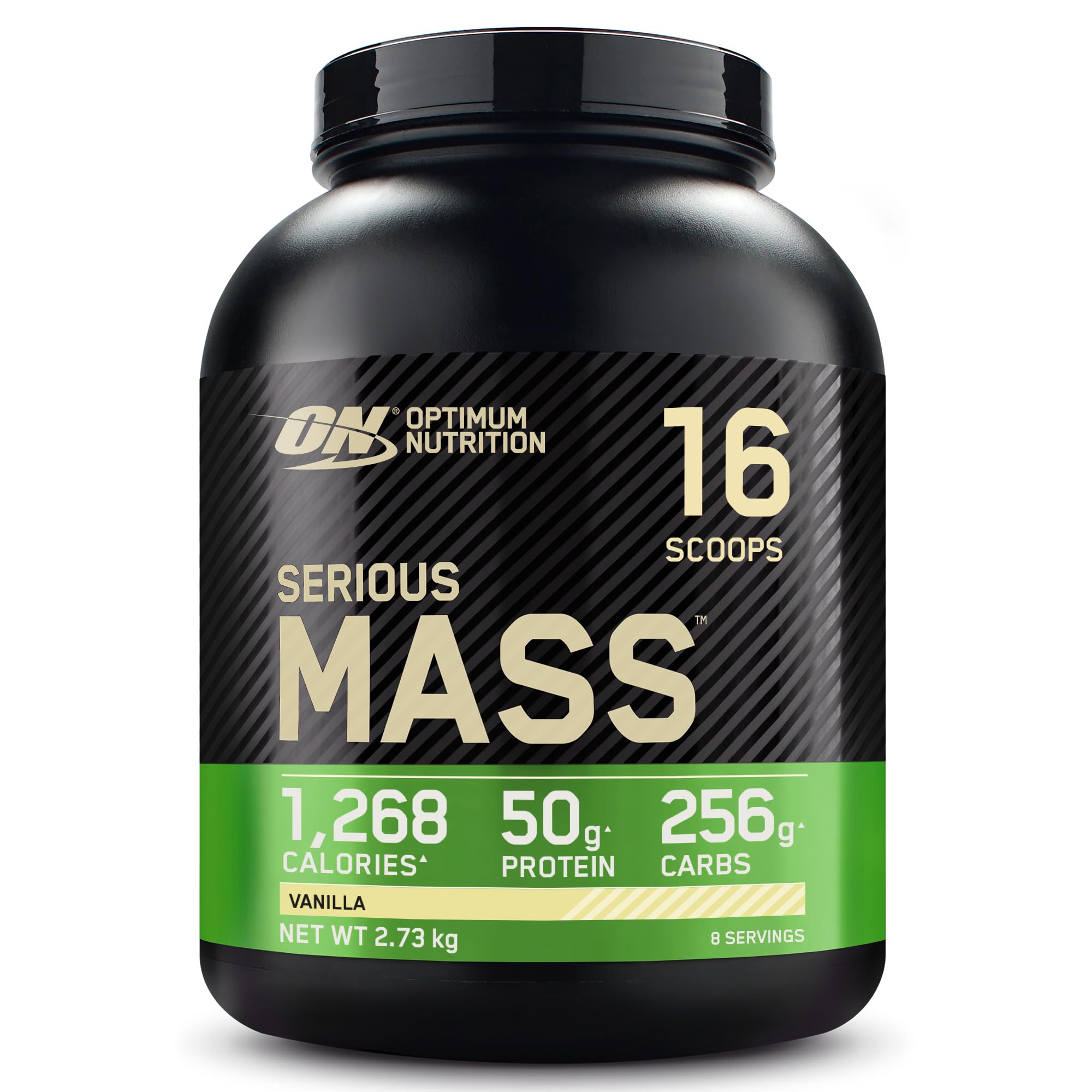 Optimum Nutrition Serious Mass Protein Powder, 2.73 Kg, 8 Servings | Vanilla, Hi