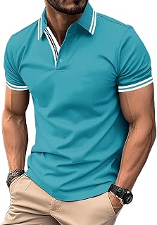 SwissWell Men's Polo Shirt Short Sleeve Golf Polo Shirt Summer Lightweight Breathable Work Casual T Shirt