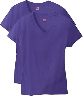 Hanes Women's Perfect-T V-neck T-shirt, Cotton Short Sleeve Tee for Women, 1 or 2-Pack